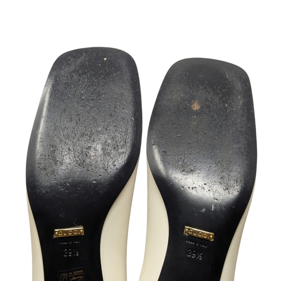 Gucci Malaga Kid Mystic White Baby Horsebit Leather Loafer Chunky Heel EU 39.5 - Picture 12 of 13